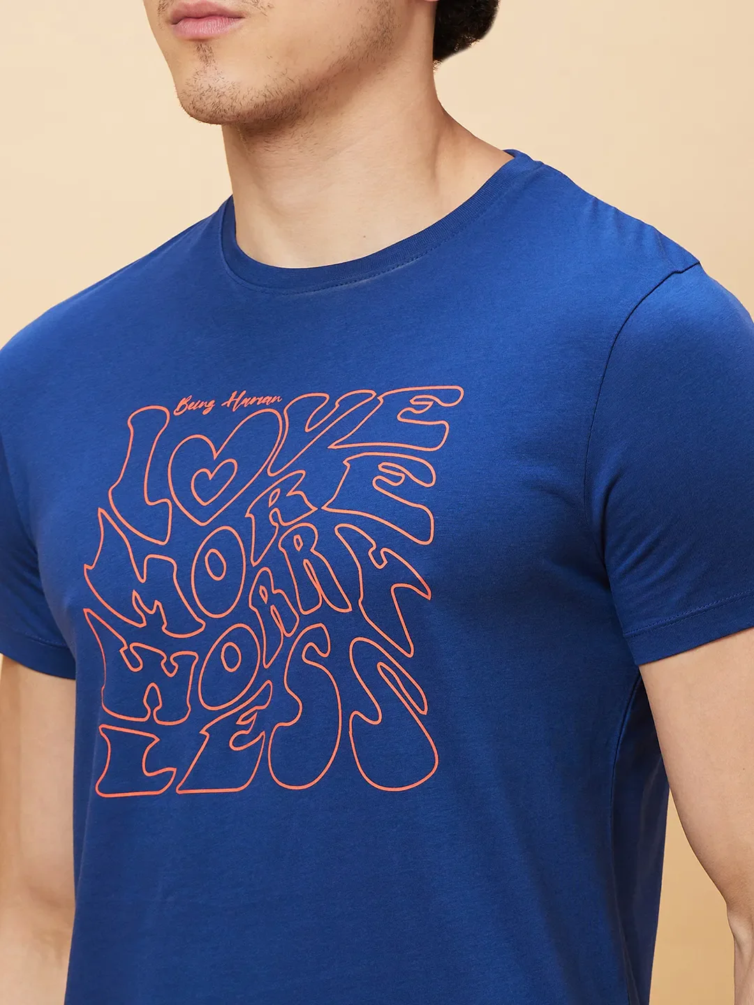 Navy Regular Fit Men's Short Sleeves T-Shirt by Being Human Clothing - Image 5