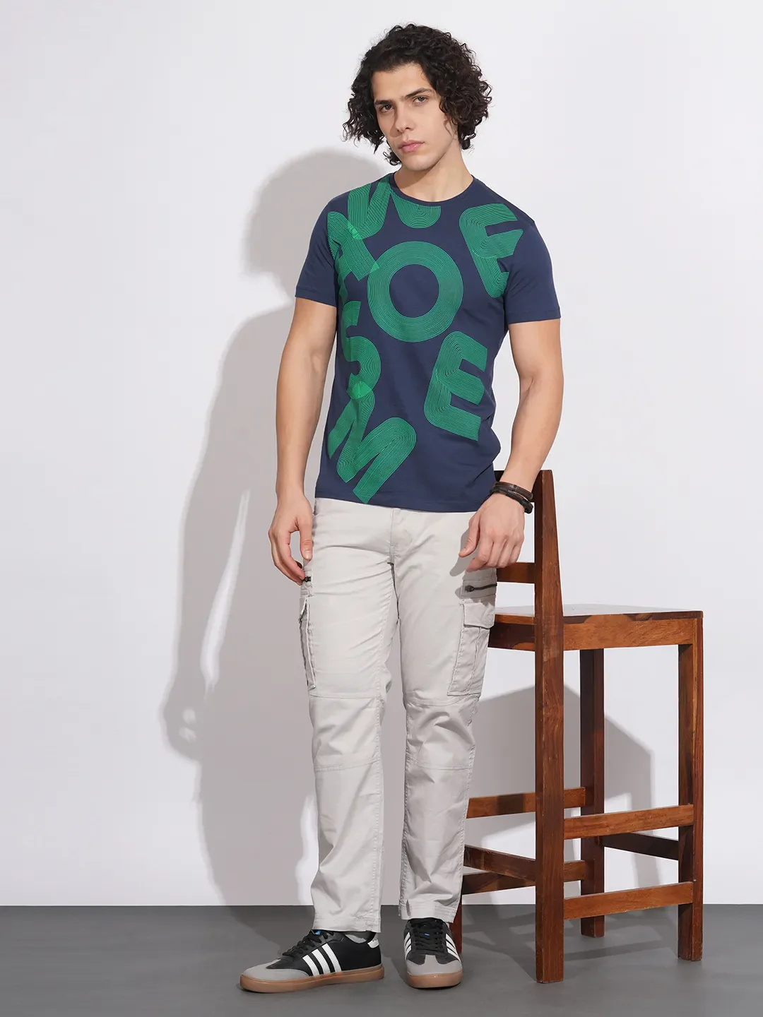 Navy Regular Fit Men's Short Sleeves T-Shirt by Being Human Clothing - Image 4