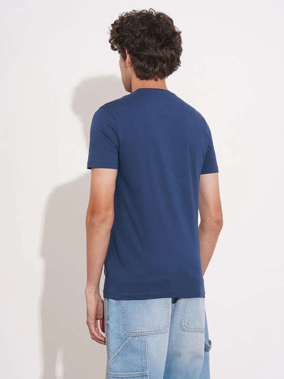 Navy Regular Fit Men's Short Sleeves T-Shirt by Being Human Clothing - Image 3