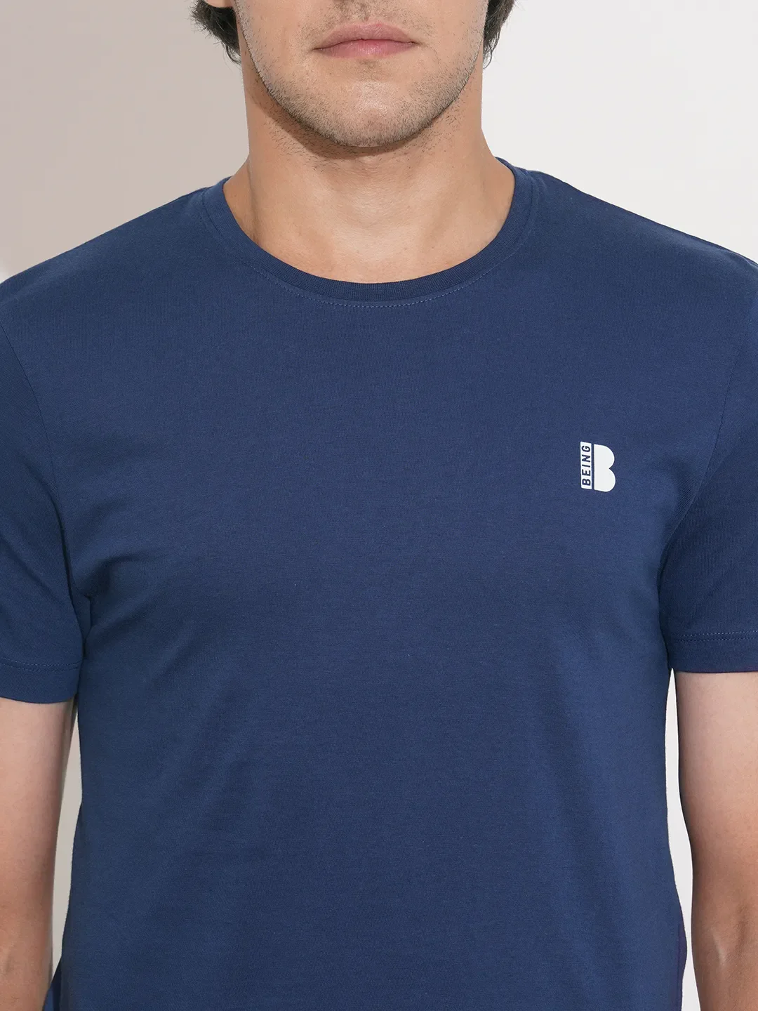 Navy Regular Fit Men's Short Sleeves T-Shirt by Being Human Clothing - Image 5
