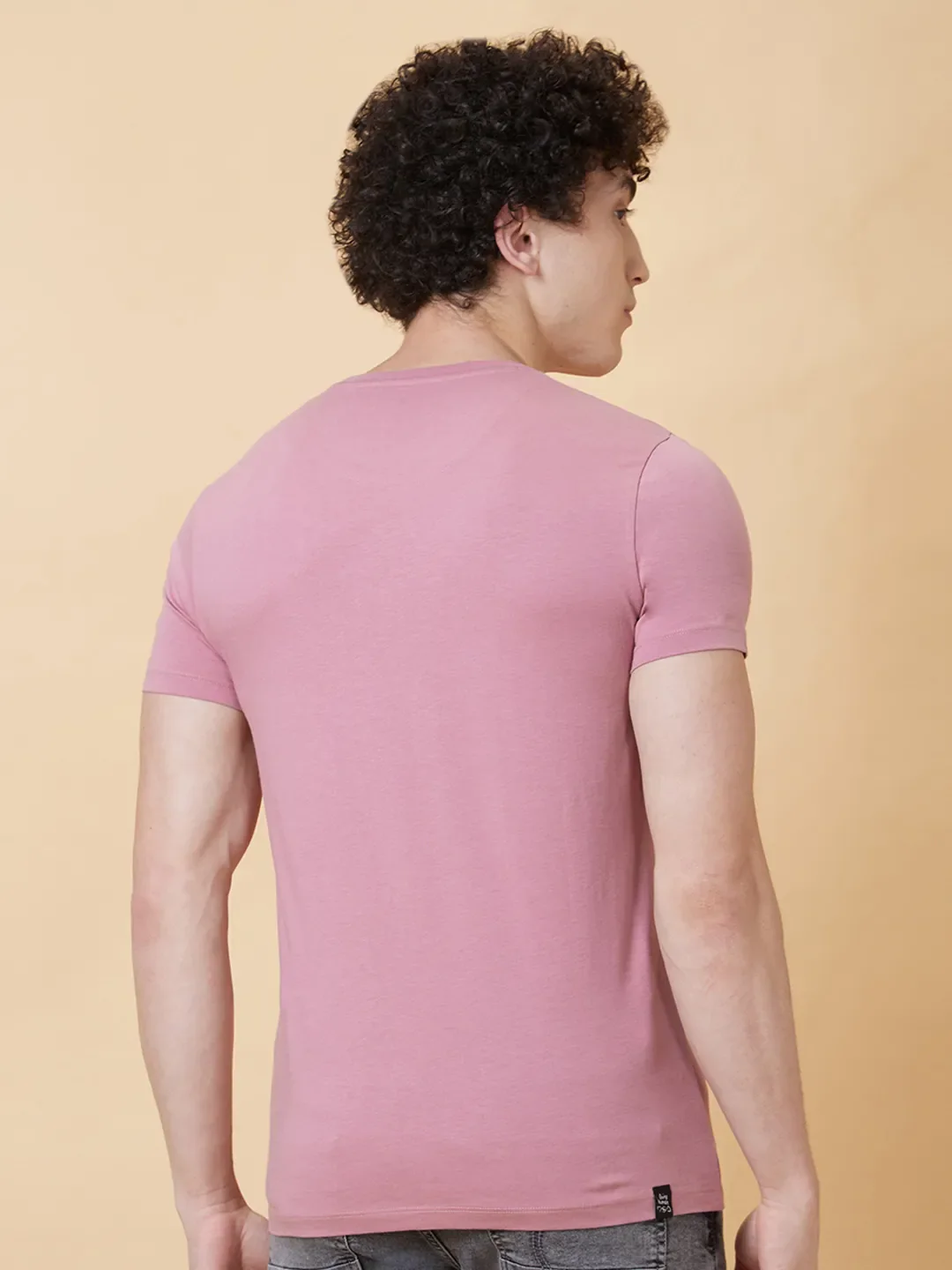 Pink Regular Fit Men's Short Sleeves T-Shirt by Being Human Clothing - Image 2