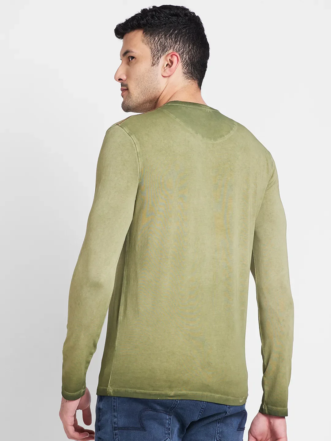 Olive Regular Fit Round Neck Men's T-Shirt by Being Human Clothing - Image 4