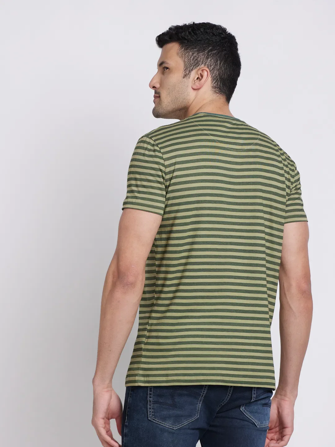 Olive Regular Fit Round Neck Men's T-Shirt by Being Human Clothing - Image 2