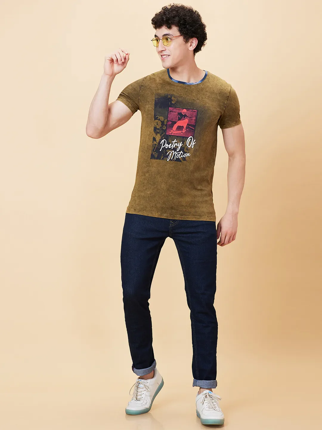 Green Regular Fit Men's Short Sleeves T-Shirt by Being Human Clothing - Image 6