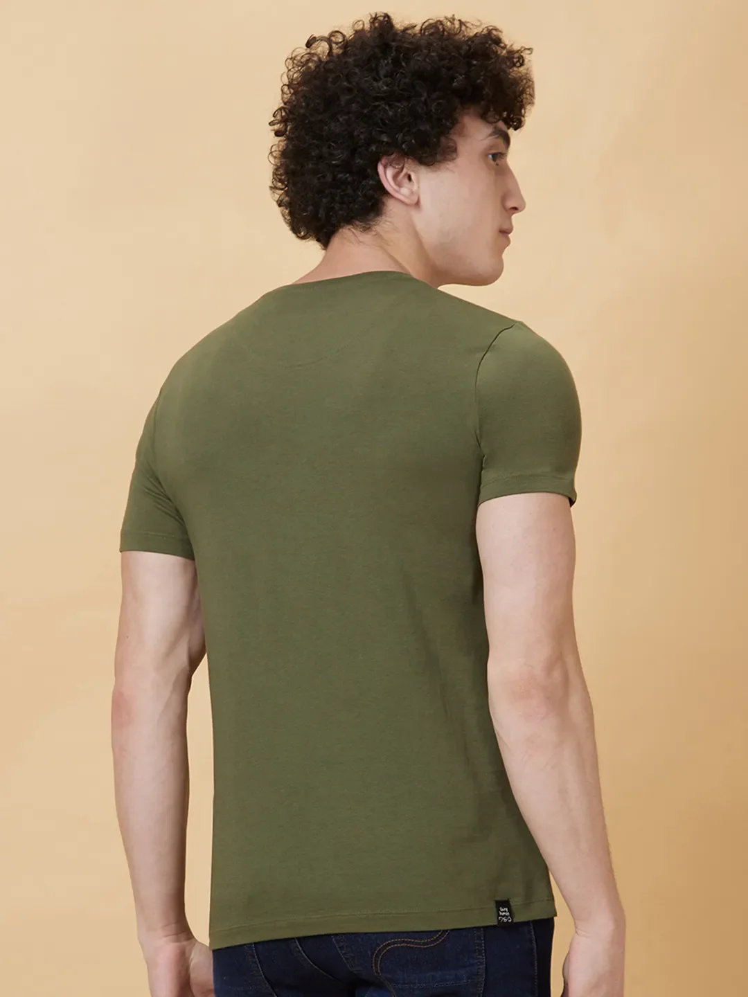 Green Regular Fit Men's Short Sleeves T-Shirt by Being Human Clothing - Image 2