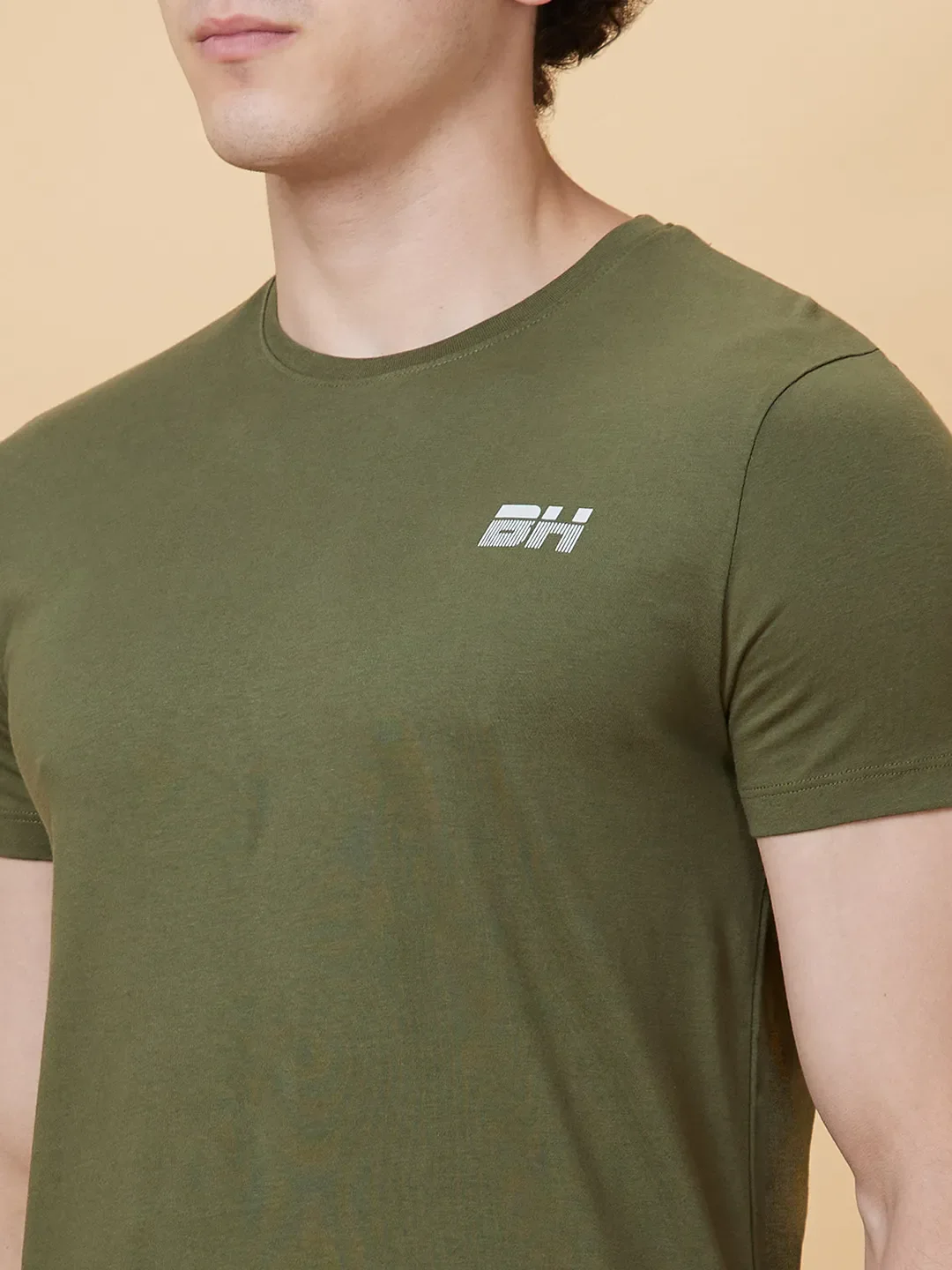 Green Regular Fit Men's Short Sleeves T-Shirt by Being Human Clothing - Image 4