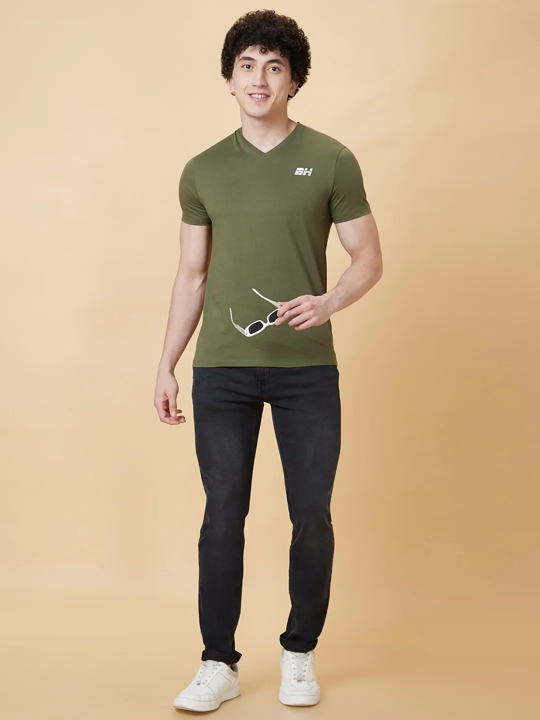 Green Regular Fit Men's Short Sleeves T-Shirt by Being Human Clothing - Image 5