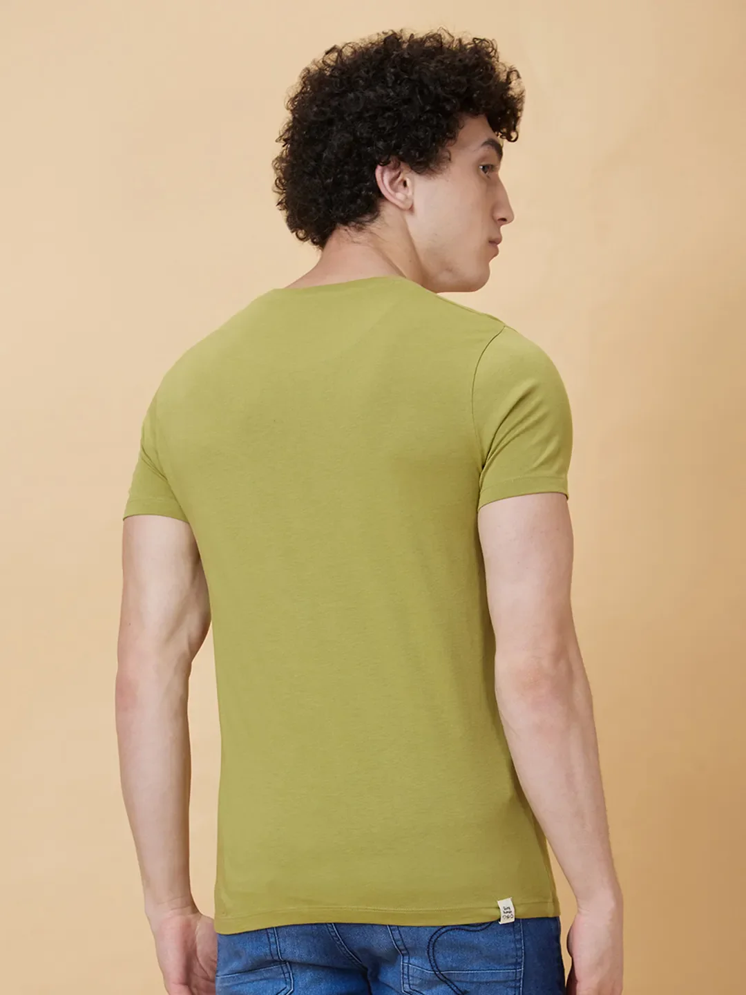 Green Regular Fit Men's Short Sleeves T-Shirt by Being Human Clothing - Image 2