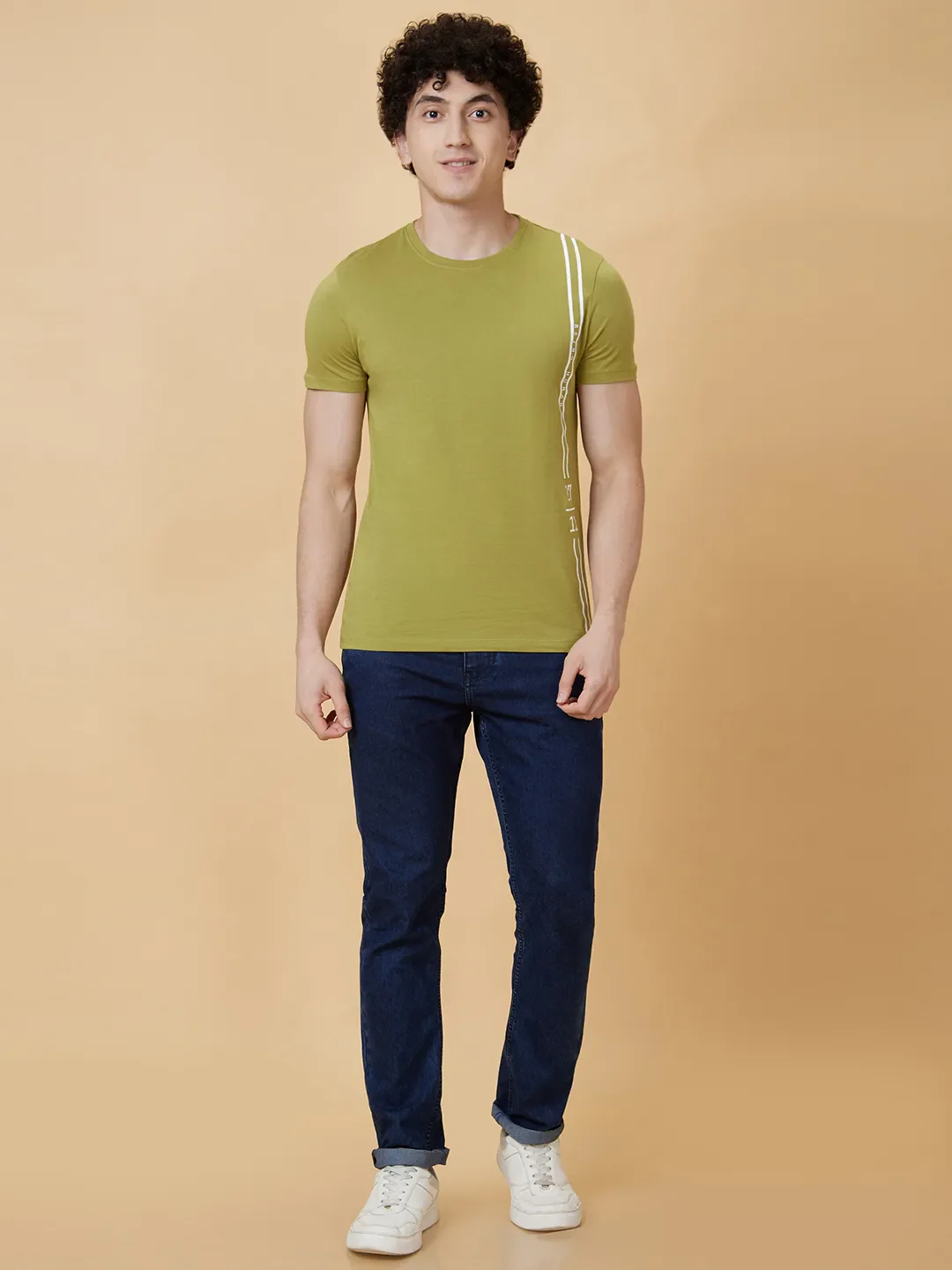 Green Regular Fit Men's Short Sleeves T-Shirt by Being Human Clothing