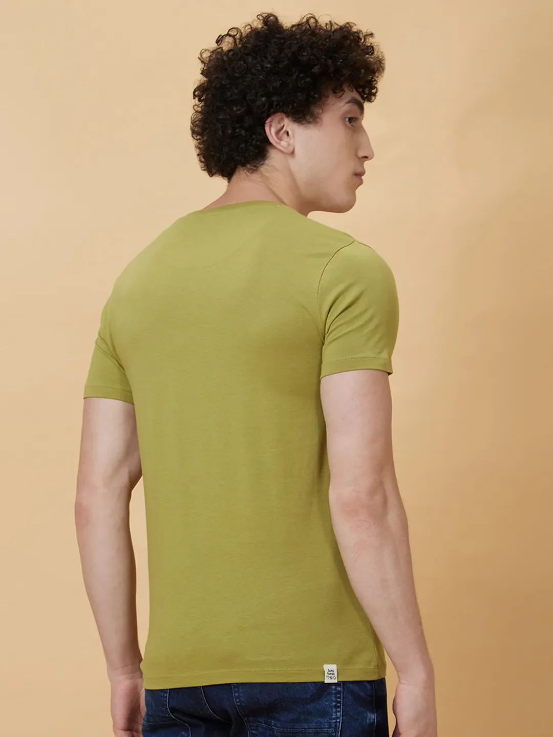 Green Regular Fit Men's Short Sleeves T-Shirt by Being Human Clothing - Image 2