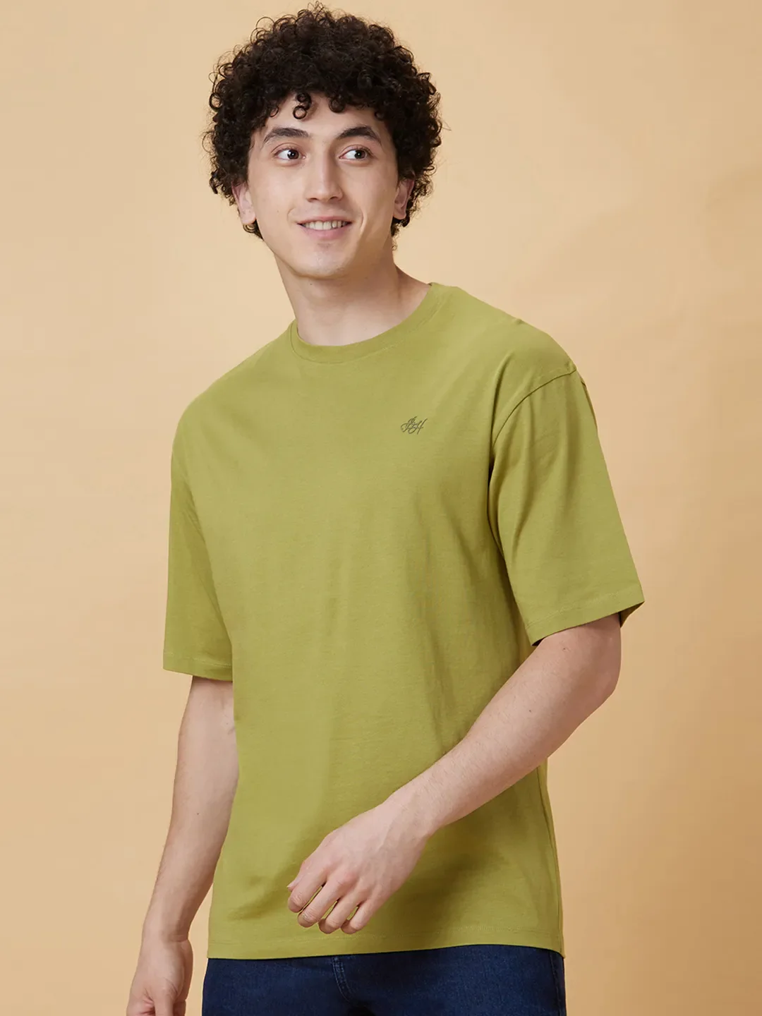 Green Regular Fit Men's Short Sleeves T-Shirt by Being Human Clothing - Image 3
