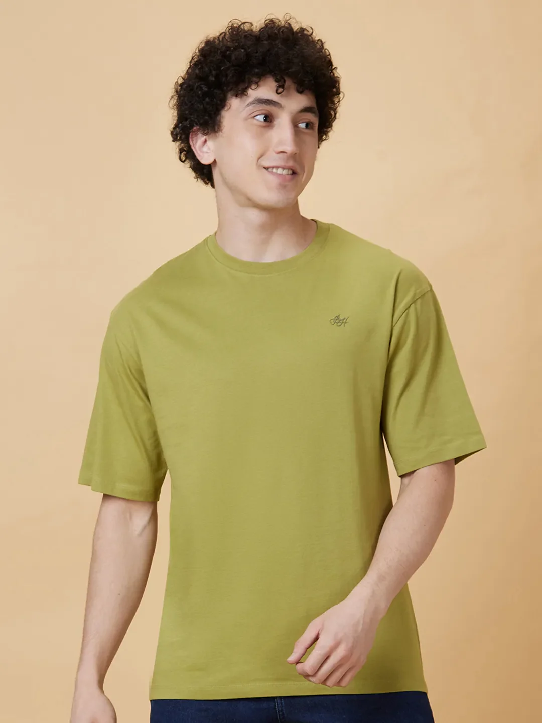 Green Regular Fit Men's Short Sleeves T-Shirt by Being Human Clothing - Image 6