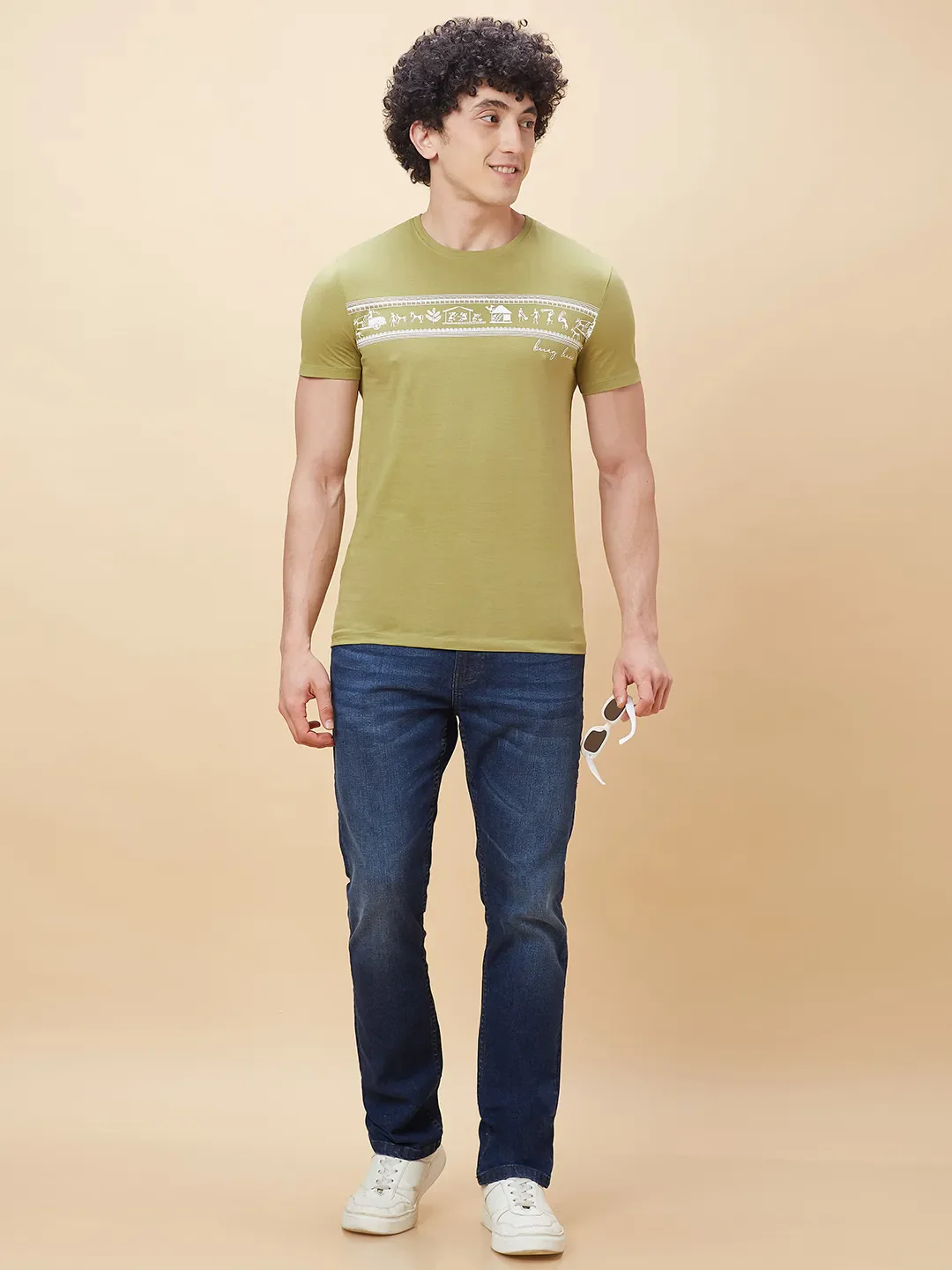 Green Regular Fit Men's Short Sleeves T-Shirt by Being Human Clothing - Image 6