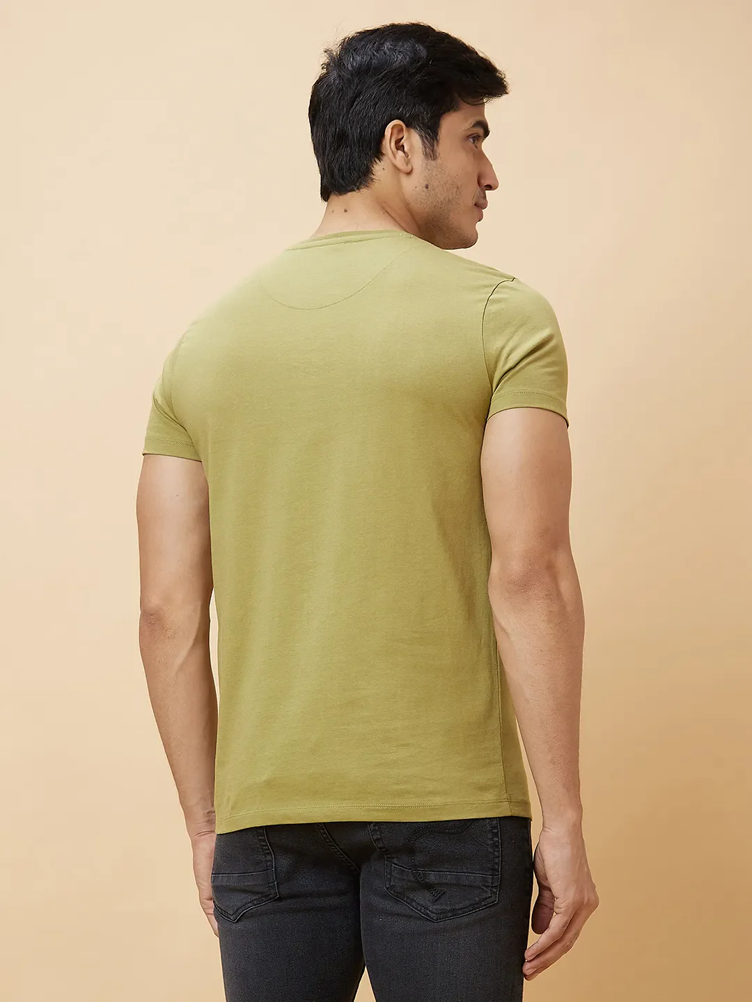 Green Regular Fit Men's Short Sleeves T-Shirt by Being Human Clothing - Image 4