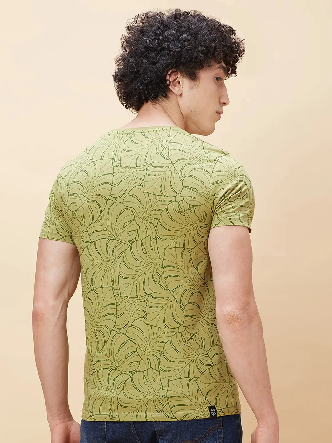 Green Regular Fit Men's Short Sleeves T-Shirt by Being Human Clothing - Image 3