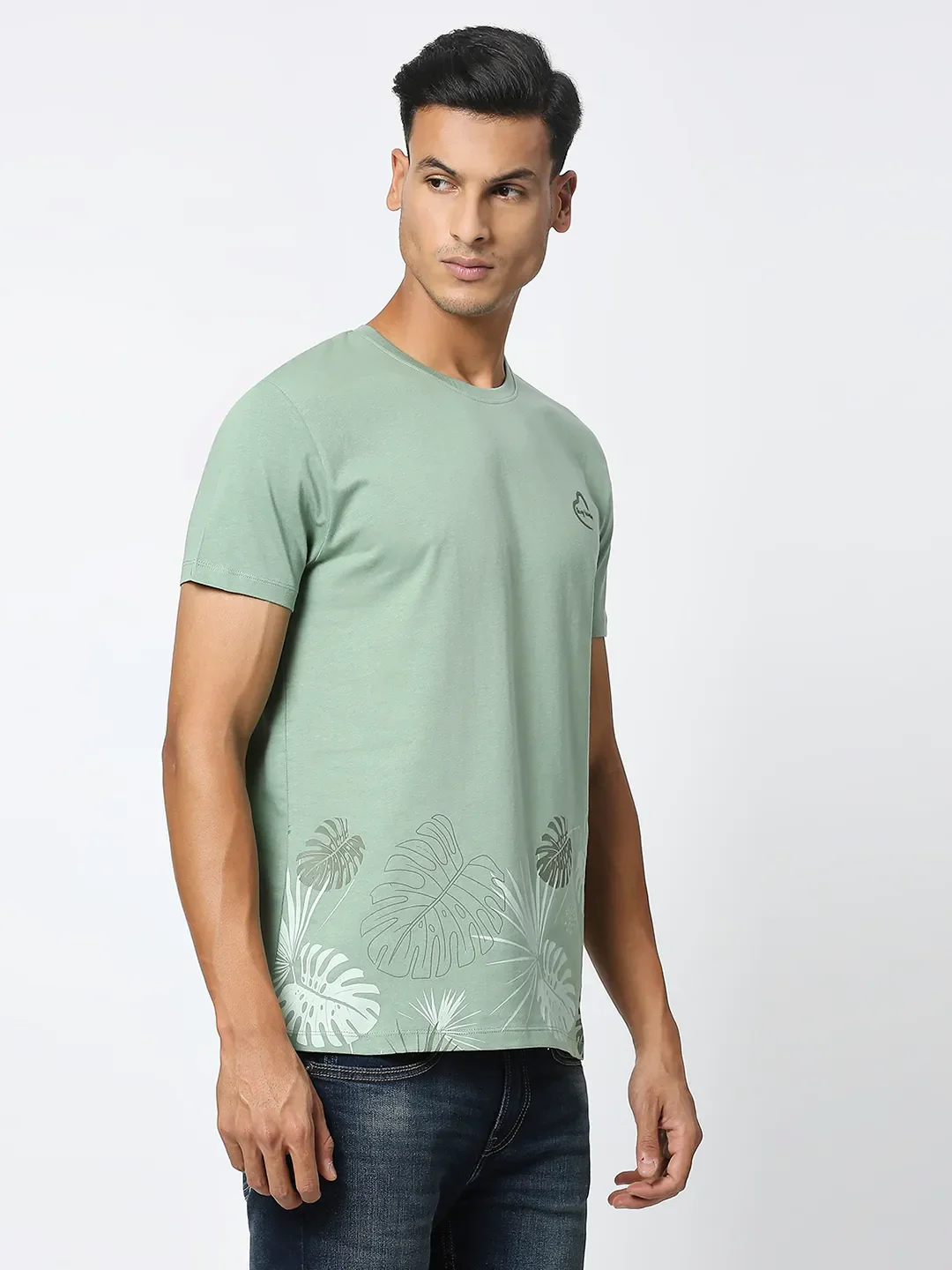 Green Regular Fit Men's Short Sleeves T-Shirt by Being Human Clothing - Image 4