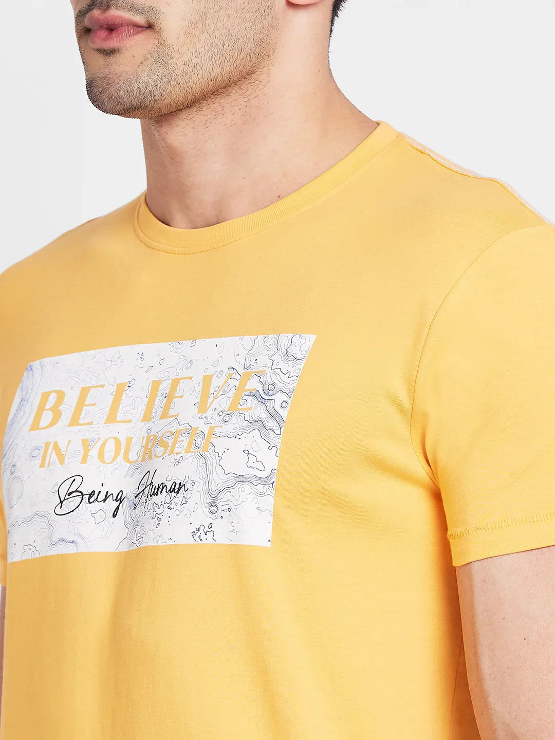 Orange Regular Fit Round Neck Men's T-Shirt by Being Human Clothing - Image 5