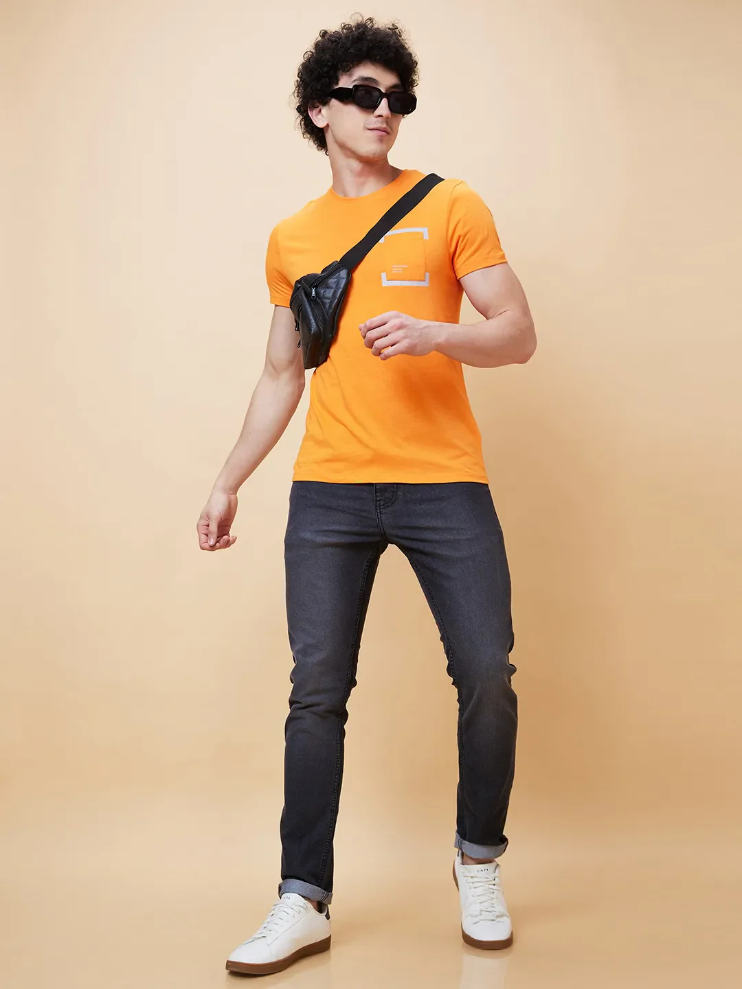 Orange Regular Fit Men's Short Sleeves T-Shirt by Being Human Clothing - Image 6