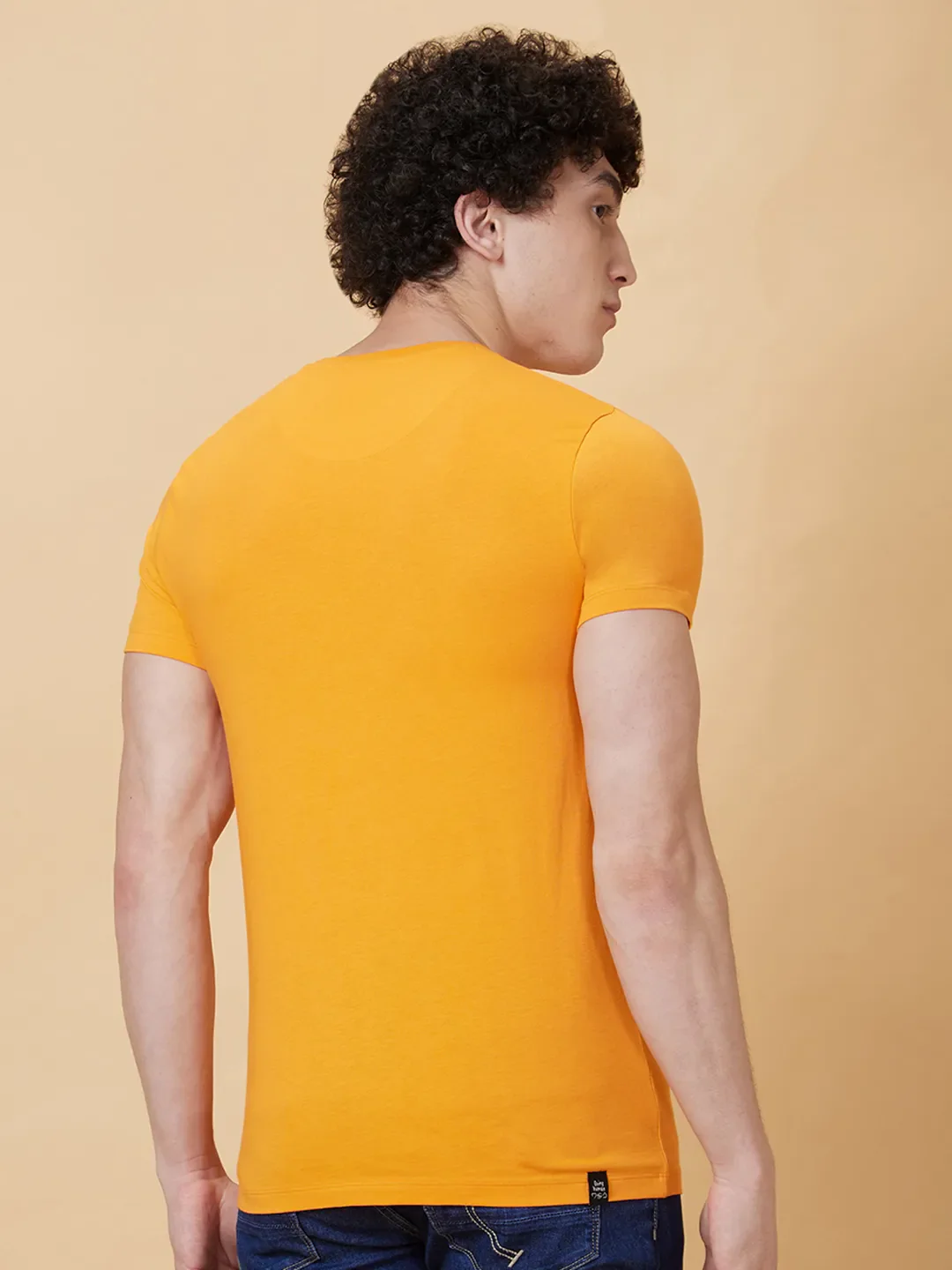 Orange Regular Fit Men's Short Sleeves T-Shirt by Being Human Clothing - Image 2