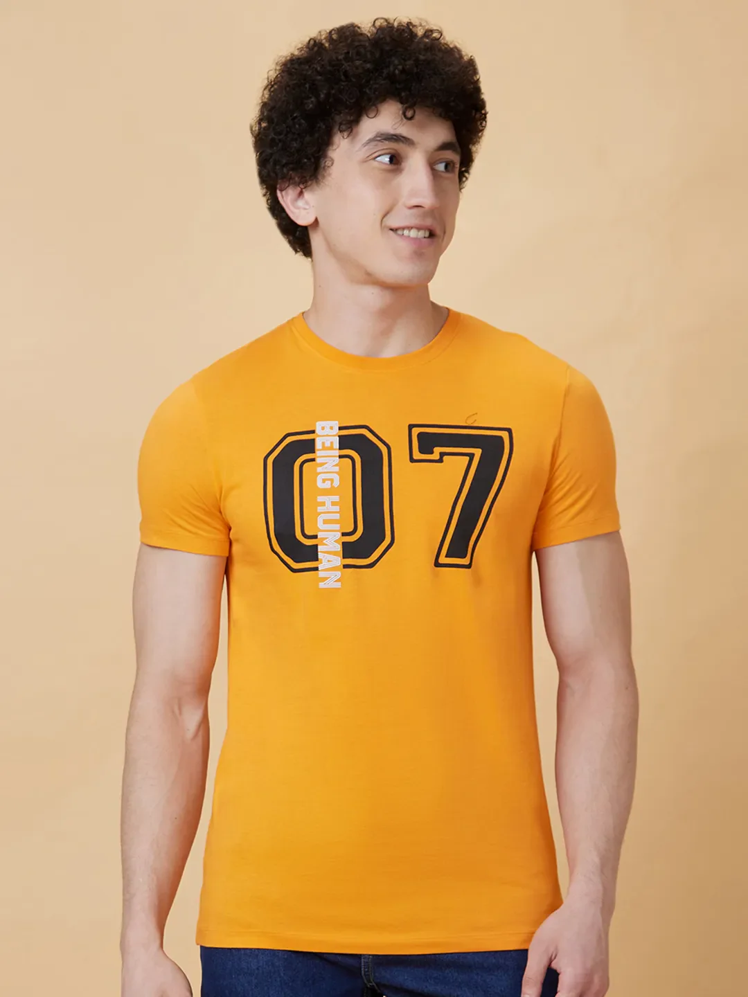 Orange Regular Fit Men's Short Sleeves T-Shirt by Being Human Clothing - Image 6