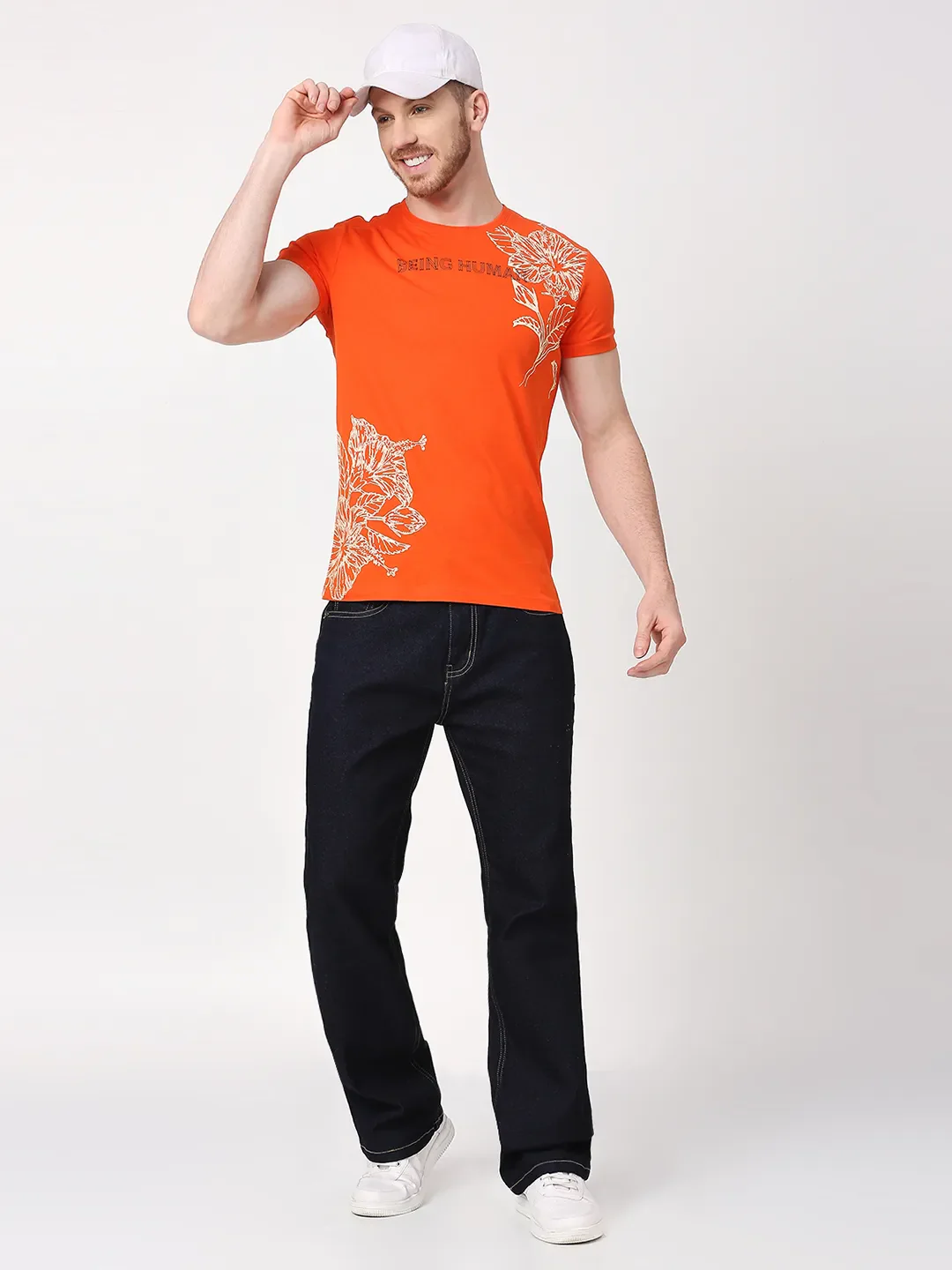 Orange Regular Fit Men's Short Sleeves T-Shirt by Being Human Clothing - Image 6