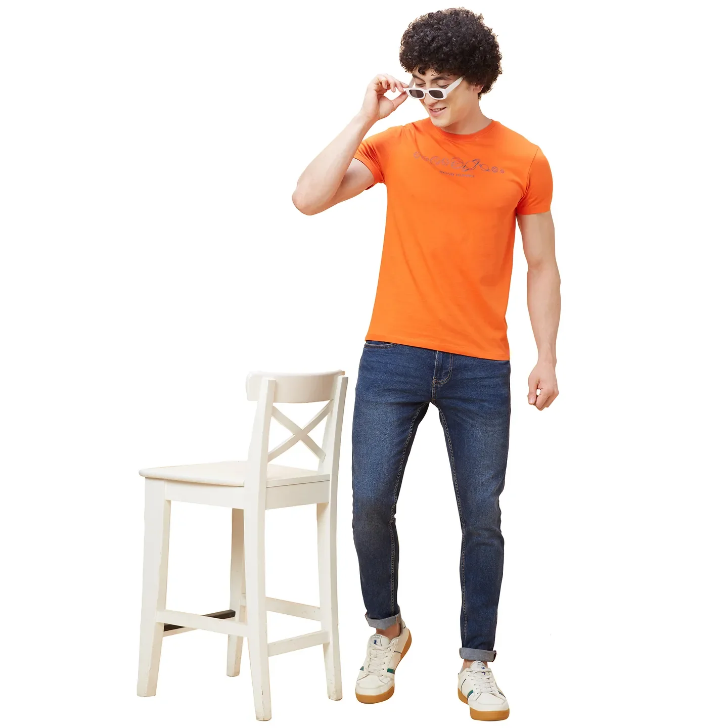 Orange Regular Fit Men's Short Sleeves T-Shirt by Being Human Clothing - Image 6