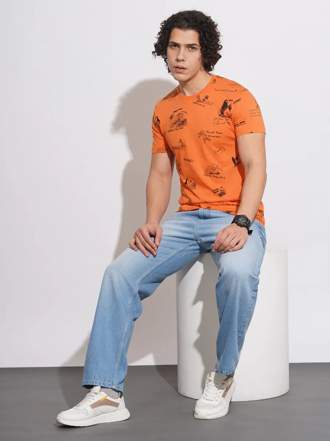 Orange Regular Fit Men's Short Sleeves T-Shirt by Being Human Clothing - Image 4