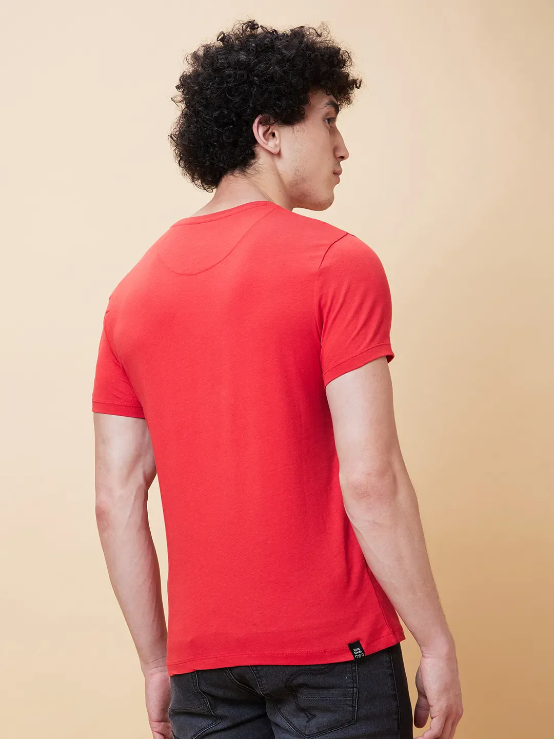 Red Regular Fit Men's Short Sleeves T-Shirt by Being Human Clothing - Image 2