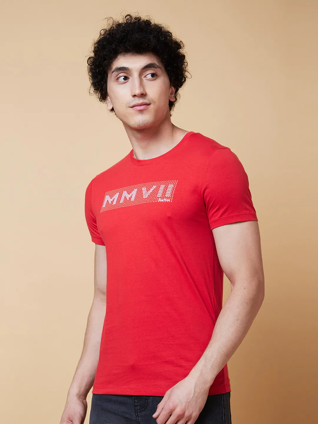 Red Regular Fit Men's Short Sleeves T-Shirt by Being Human Clothing - Image 4