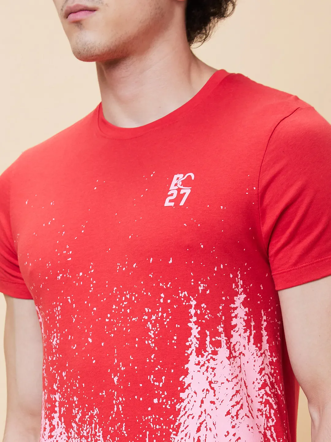 Red Regular Fit Men's Short Sleeves T-Shirt by Being Human Clothing - Image 5