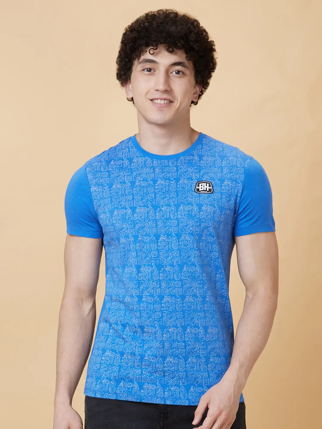 Blue Regular Fit Men's Short Sleeves T-Shirt by Being Human Clothing