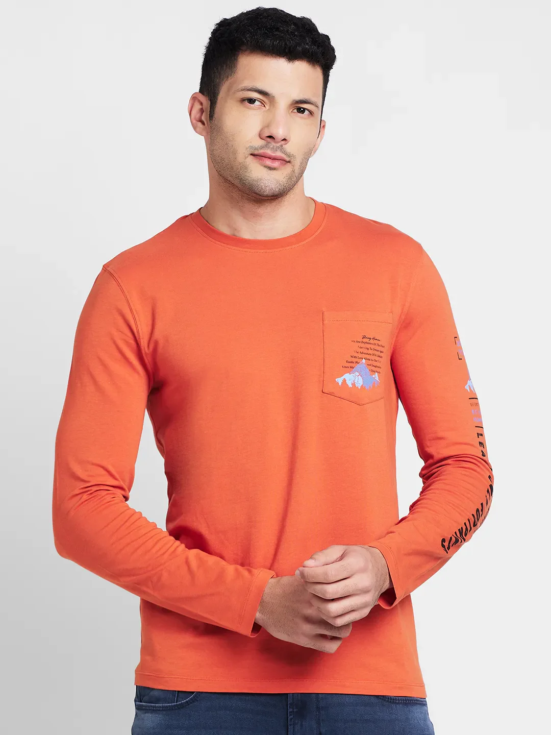 Rust Regular Fit Round Neck Men's T-Shirt by Being Human Clothing - Image 3