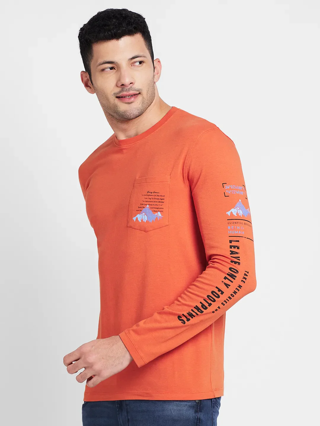 Rust Regular Fit Round Neck Men's T-Shirt by Being Human Clothing - Image 6