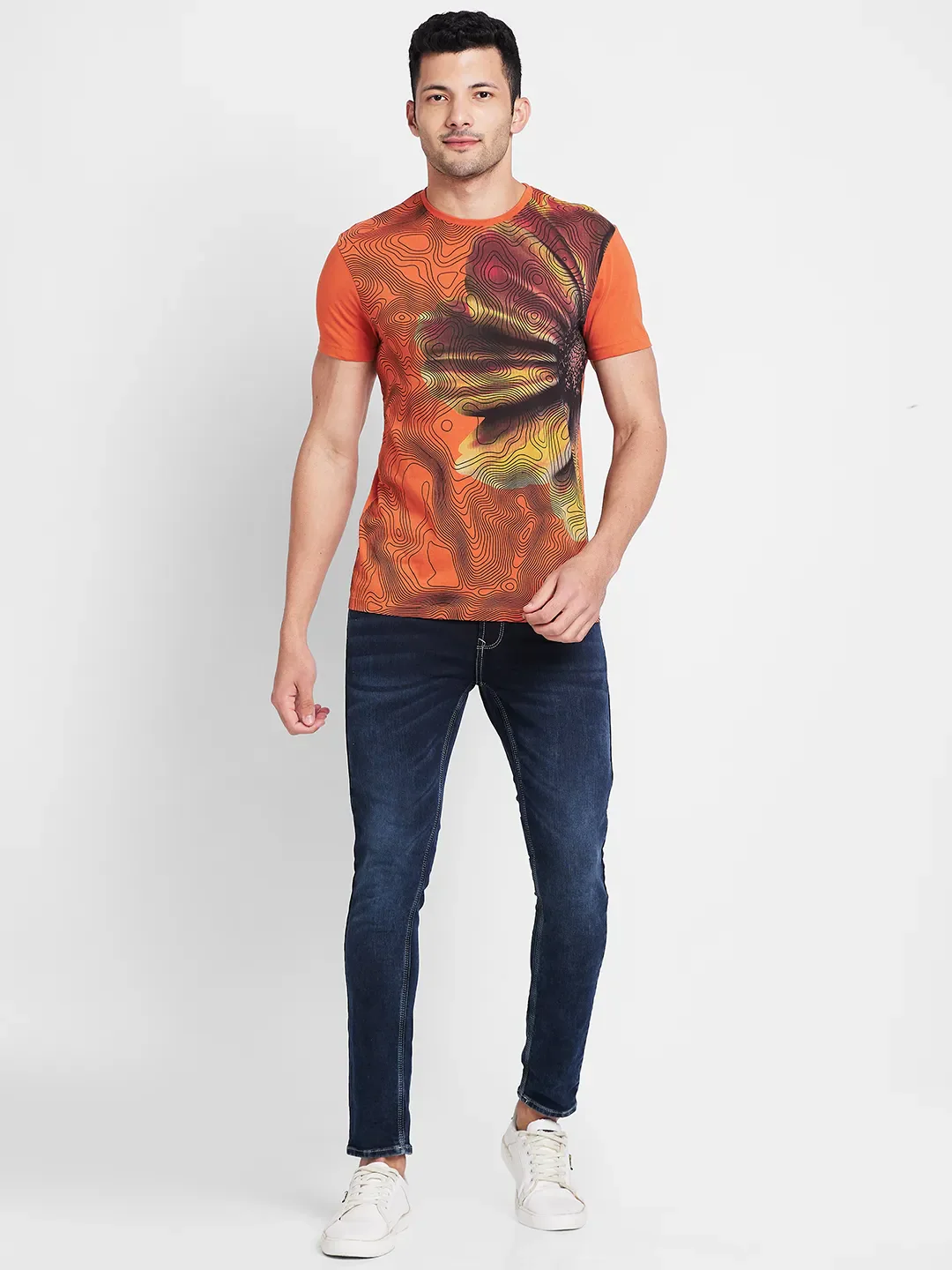 Rust Regular Fit Round Neck Men's T-Shirt by Being Human Clothing - Image 2