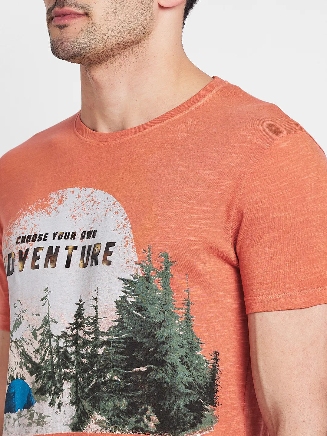 Rust Regular Fit Round Neck Men's T-Shirt by Being Human Clothing - Image 5