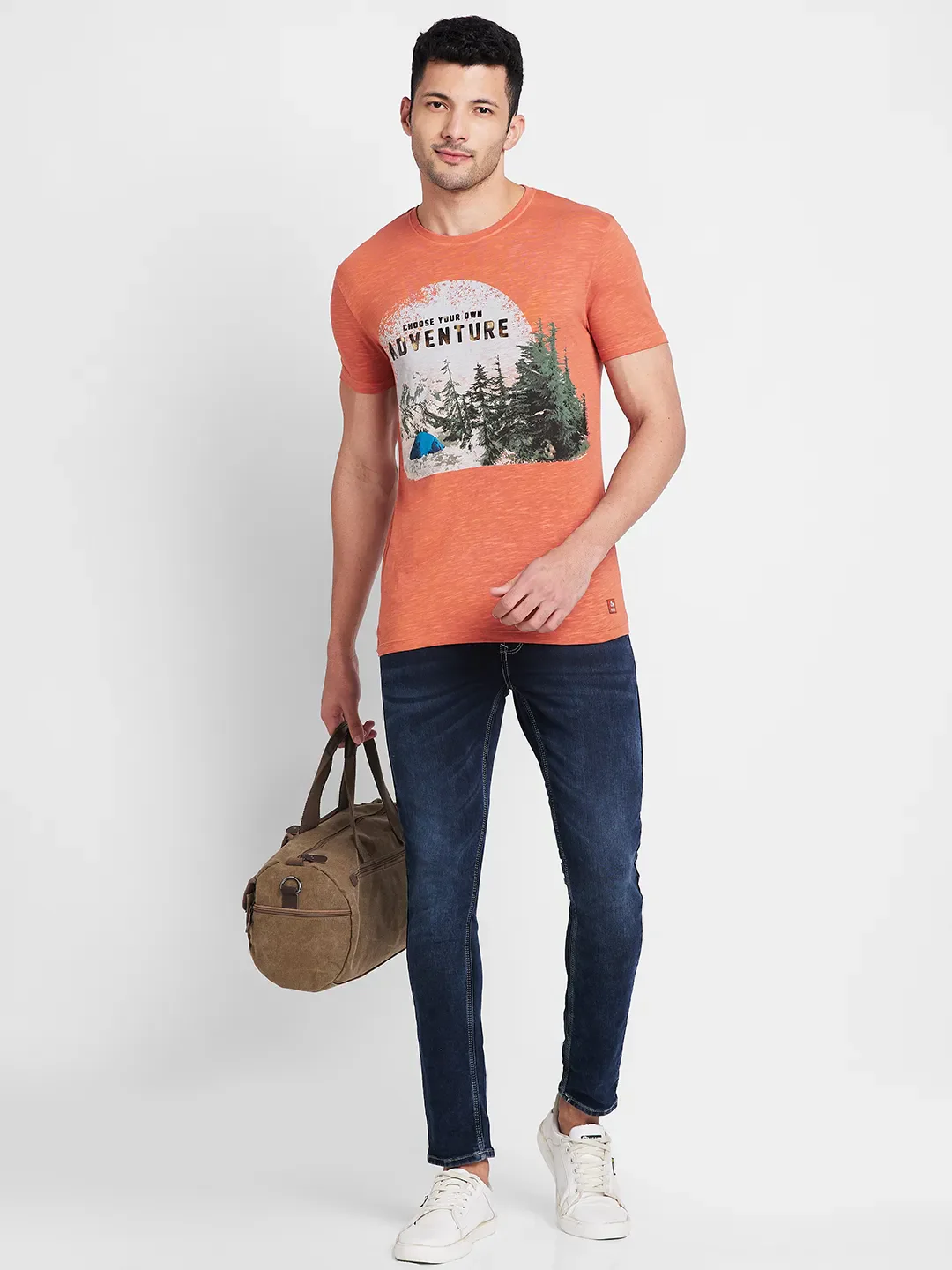 Rust Regular Fit Round Neck Men's T-Shirt by Being Human Clothing - Image 6