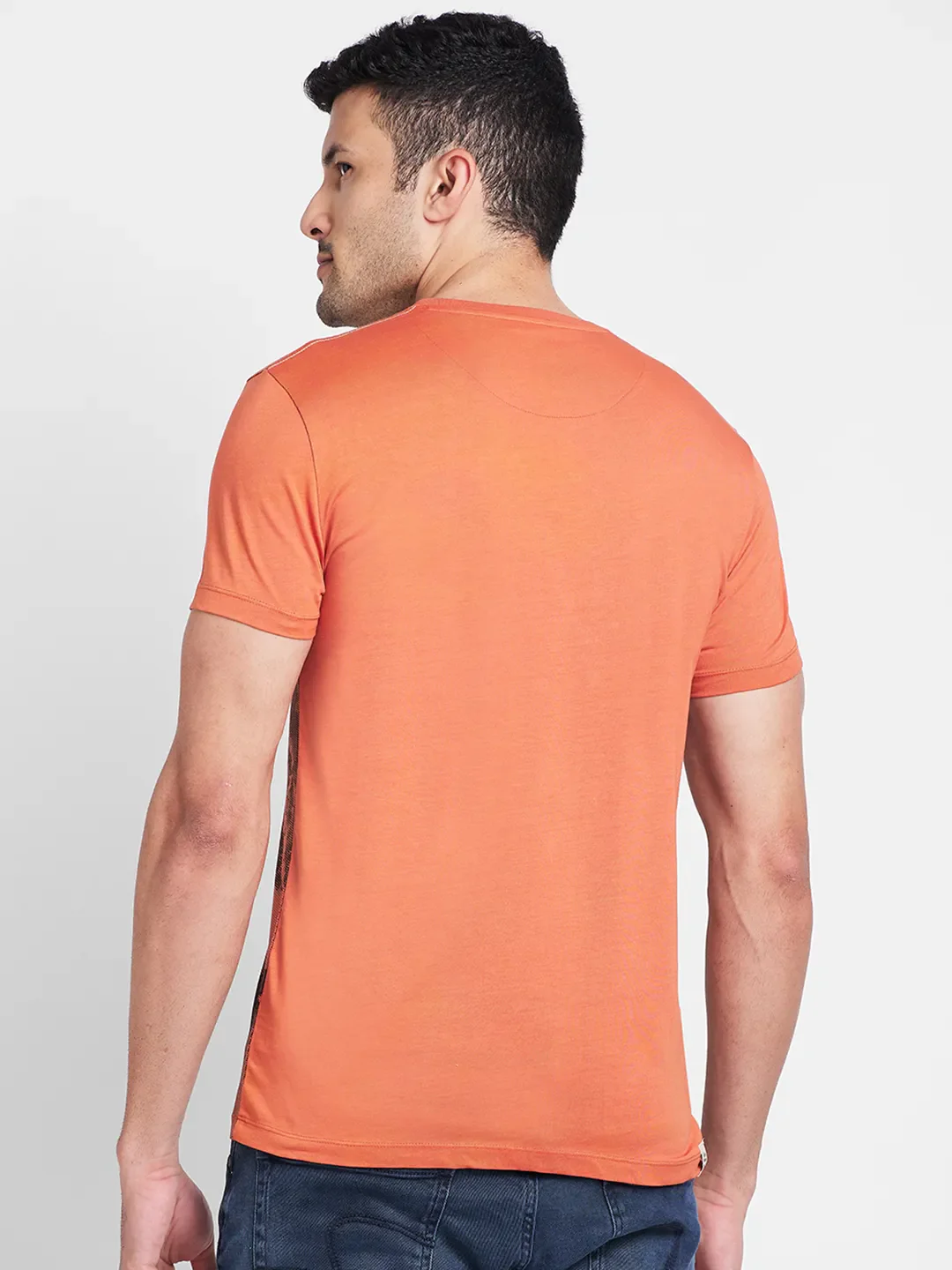Orange Regular Fit Men's Short Sleeves T-Shirt by Being Human Clothing - Image 3