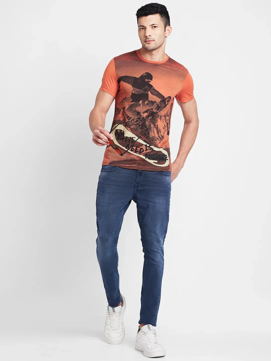 Orange Regular Fit Men's Short Sleeves T-Shirt by Being Human Clothing - Image 6