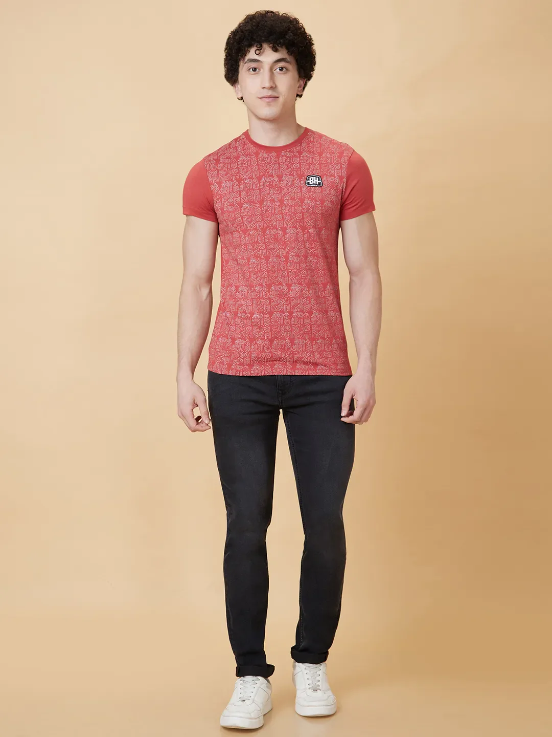 Orange Regular Fit Men's Short Sleeves T-Shirt by Being Human Clothing - Image 2