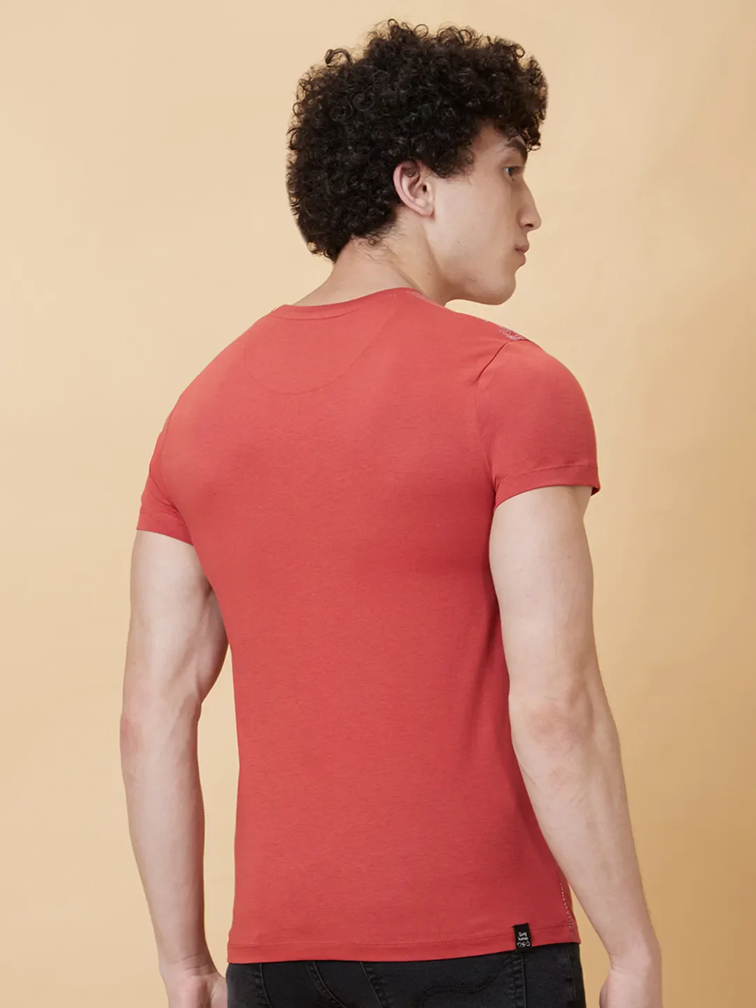 Orange Regular Fit Men's Short Sleeves T-Shirt by Being Human Clothing - Image 3