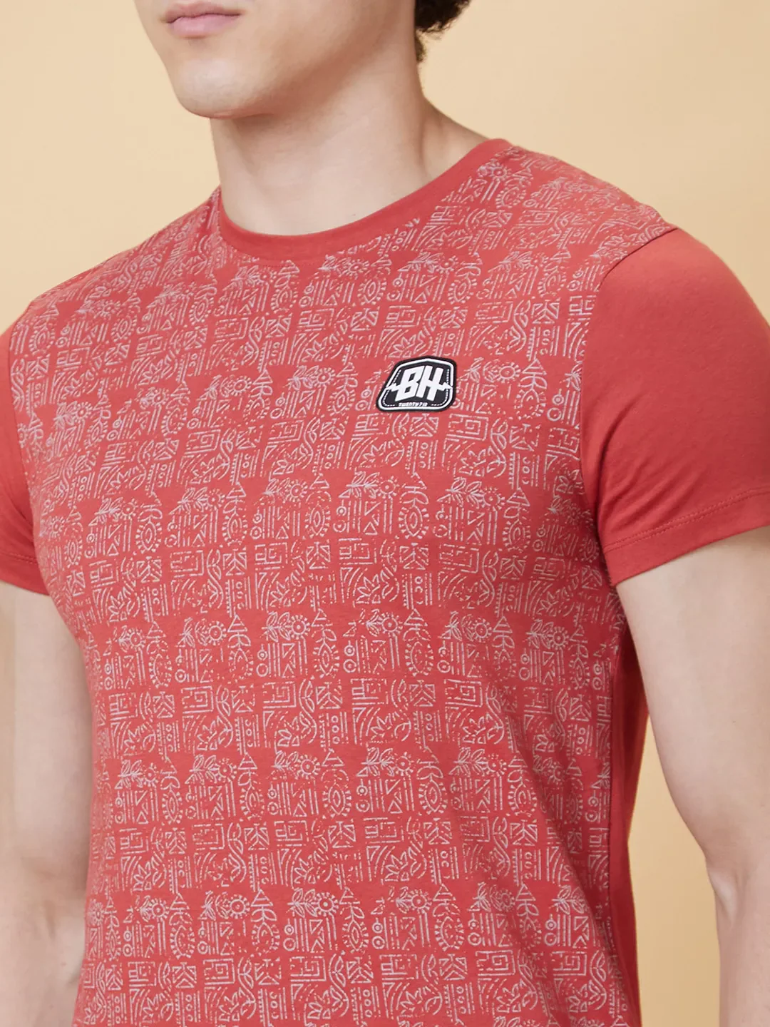 Orange Regular Fit Men's Short Sleeves T-Shirt by Being Human Clothing - Image 5