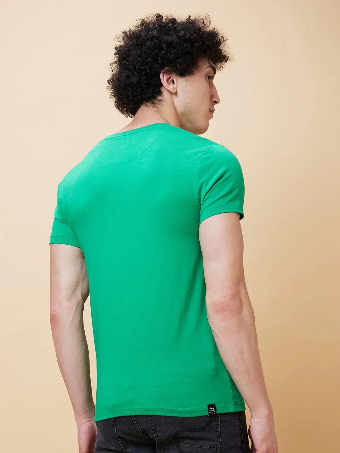 Green Regular Fit Men's Short Sleeves T-Shirt by Being Human Clothing - Image 3