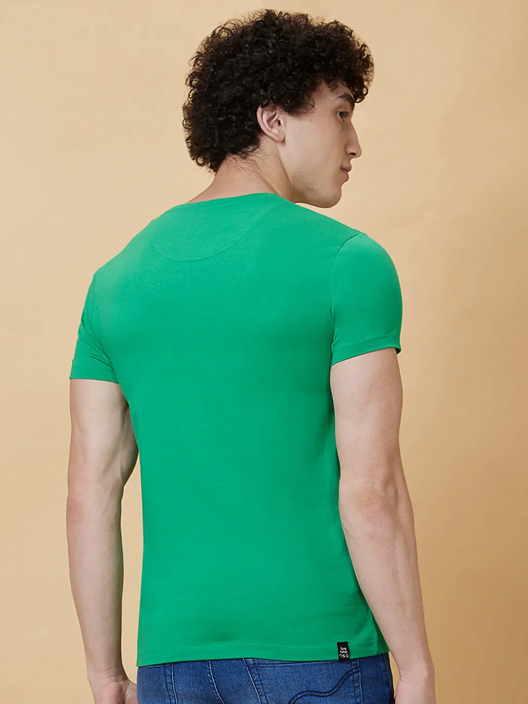 Green Regular Fit Men's Short Sleeves T-Shirt by Being Human Clothing - Image 3