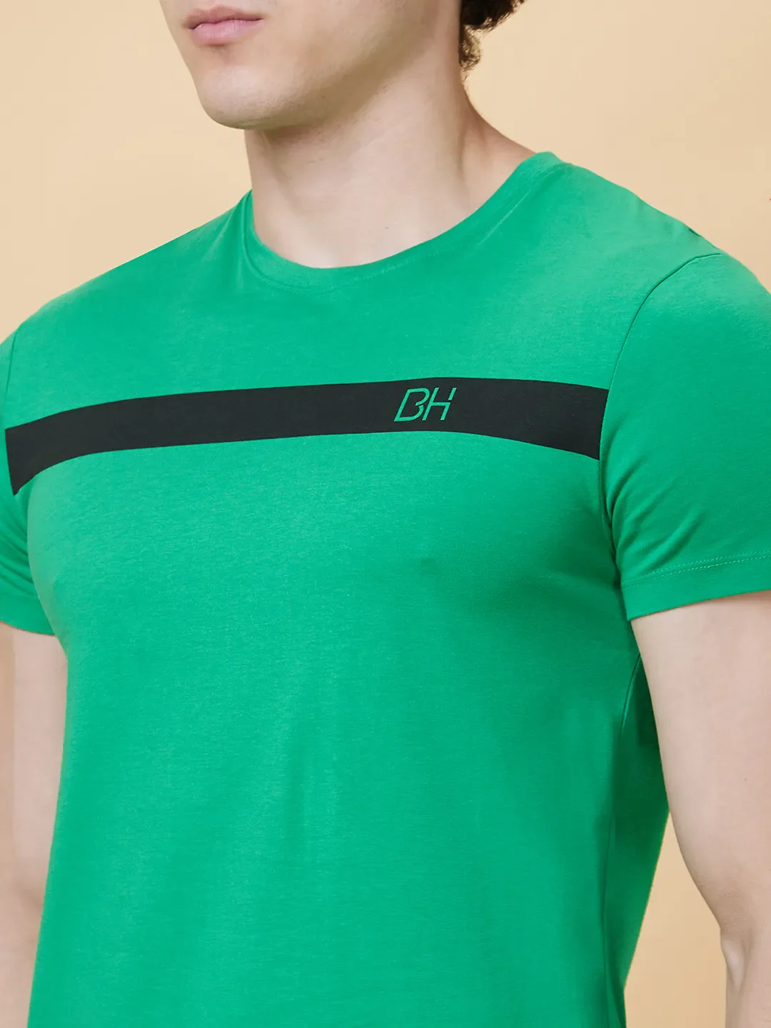 Green Regular Fit Men's Short Sleeves T-Shirt by Being Human Clothing - Image 5