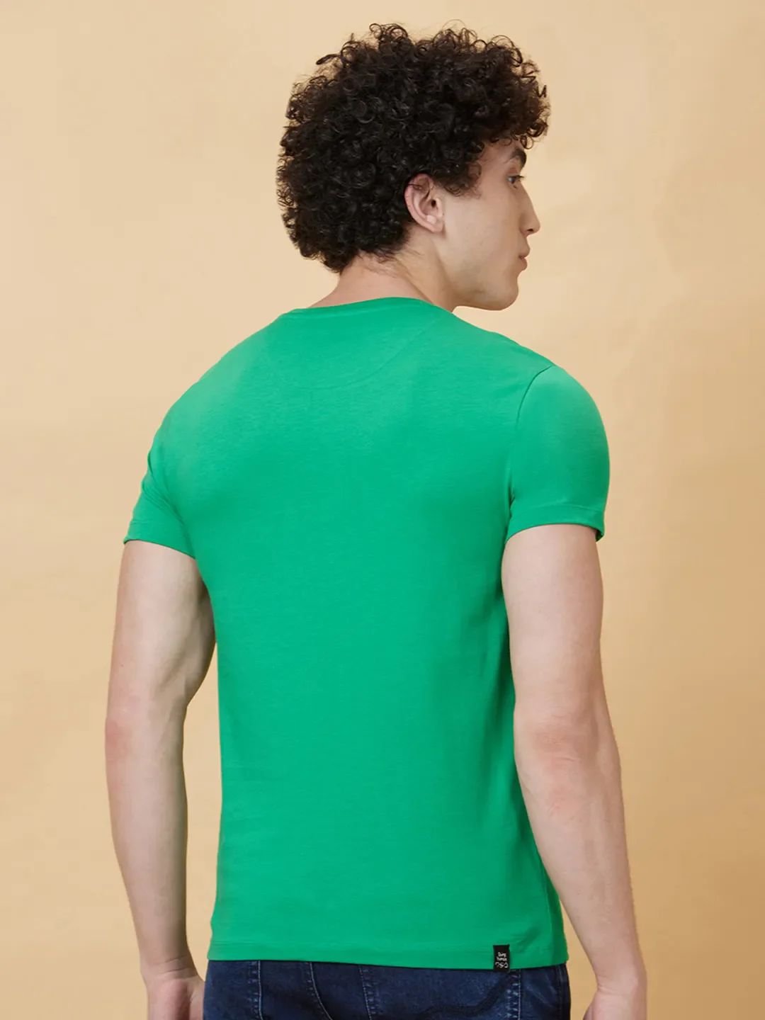 Green Regular Fit Men's Short Sleeves T-Shirt by Being Human Clothing - Image 3