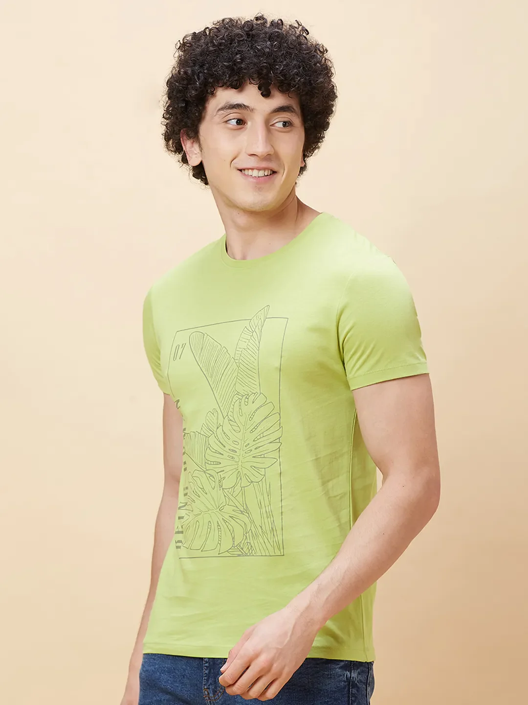 Green Regular Fit Men's Short Sleeves T-Shirt by Being Human Clothing - Image 4