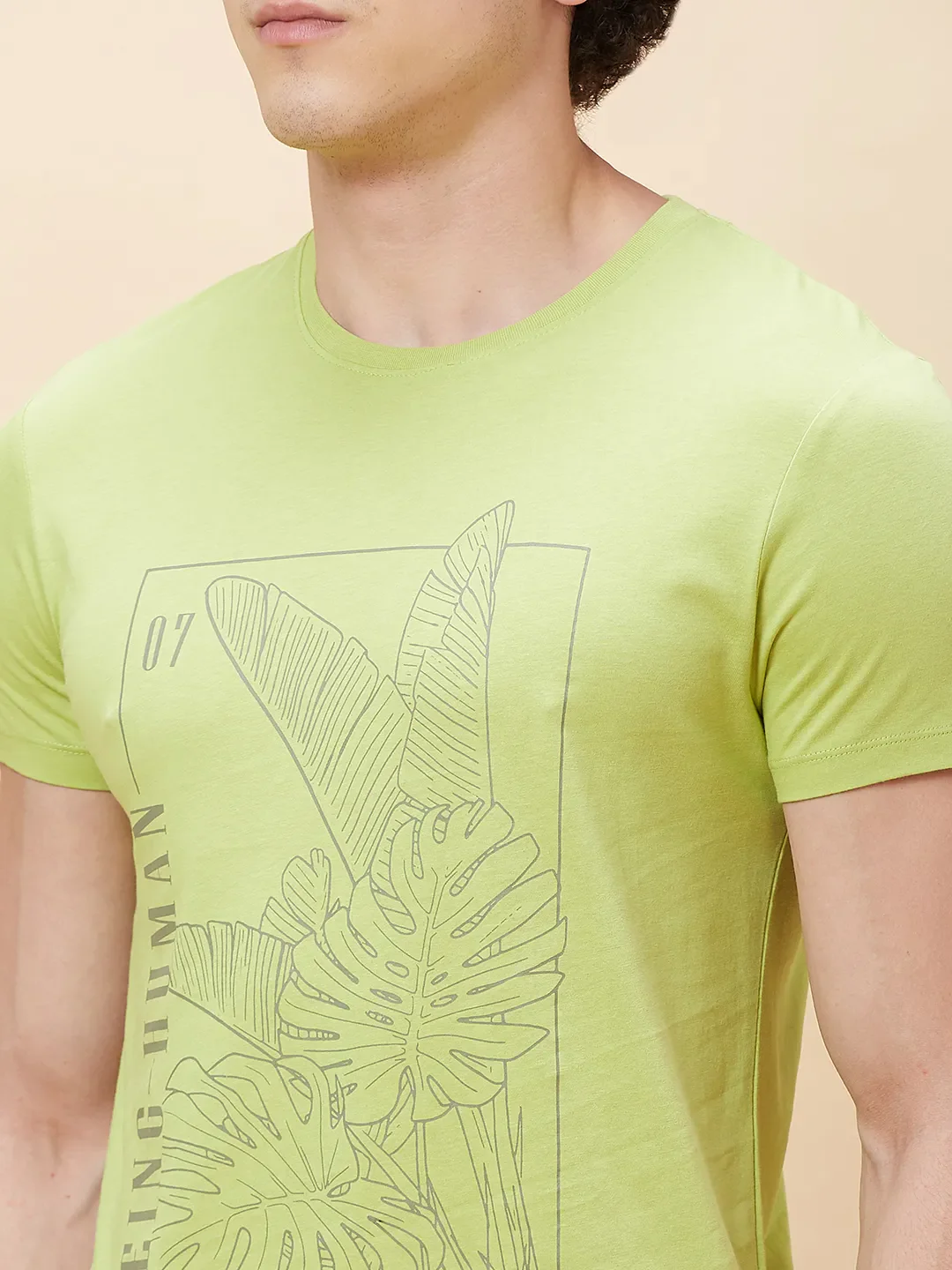 Green Regular Fit Men's Short Sleeves T-Shirt by Being Human Clothing - Image 5
