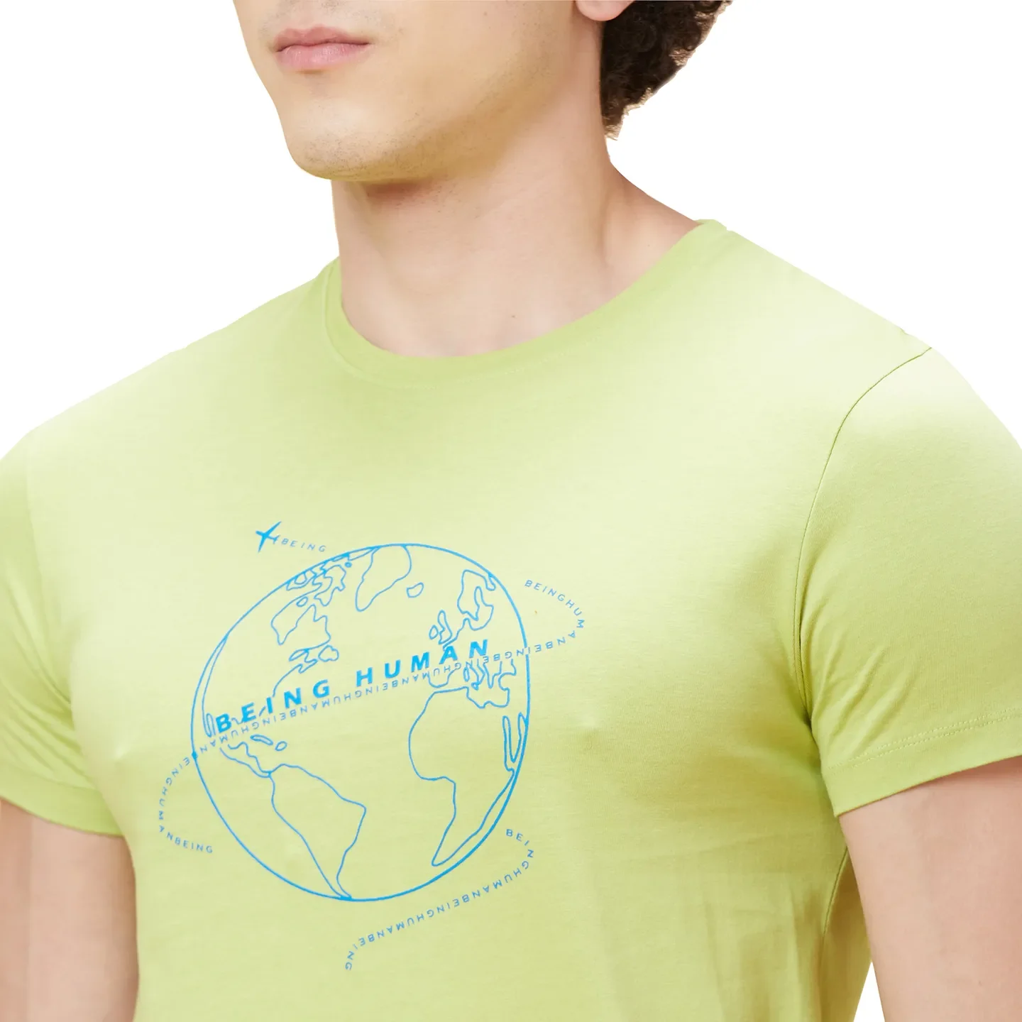 Green Regular Fit Men's Short Sleeves T-Shirt by Being Human Clothing - Image 5