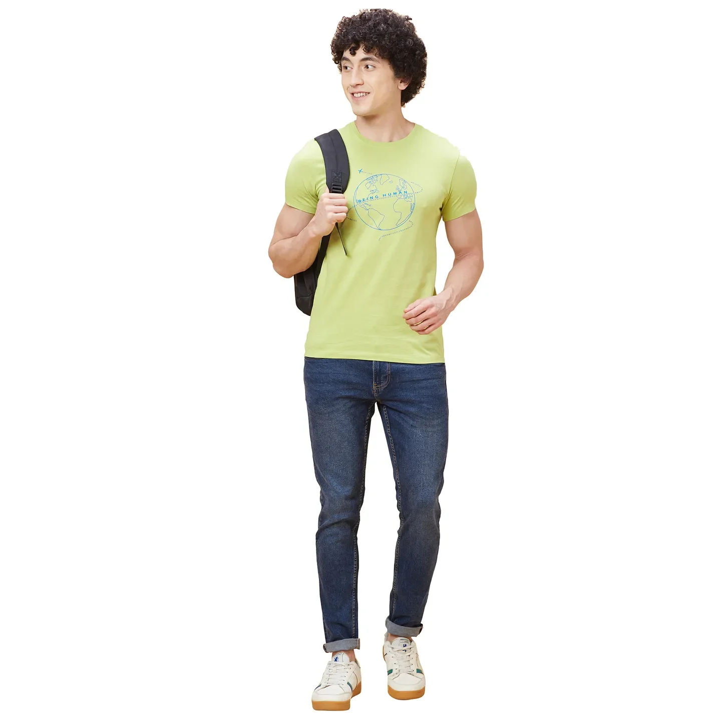 Green Regular Fit Men's Short Sleeves T-Shirt by Being Human Clothing - Image 6