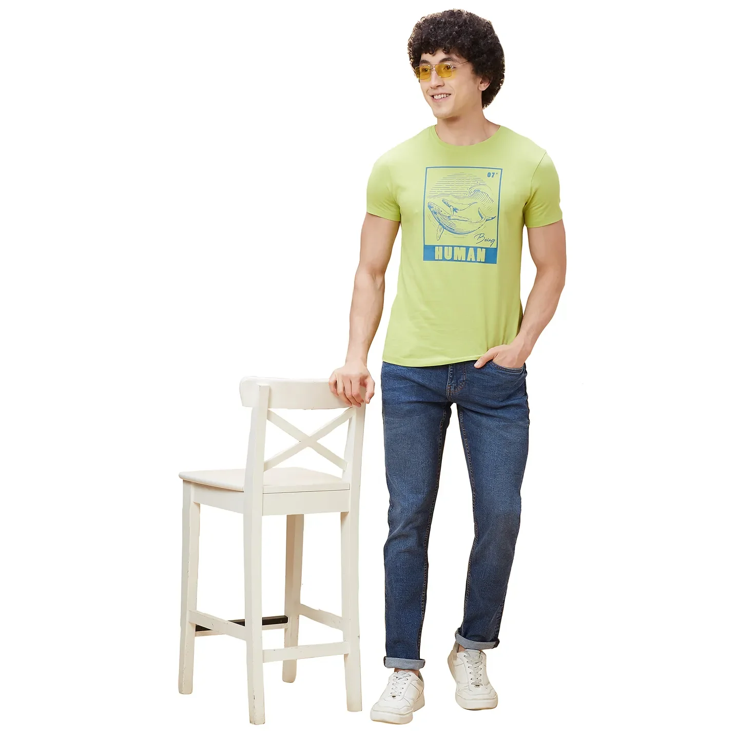 Green Regular Fit Men's Short Sleeves T-Shirt by Being Human Clothing - Image 6